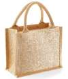 W431 Westford Mill Shimmer Jute Mini Gift Bag Natural Gold colour image